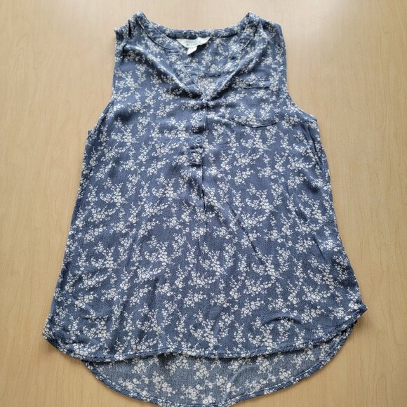 Market & Spruce Tops - Market&Spruce Tank Floral Blue Medium